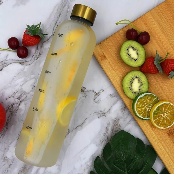 1L Motivational Water Bottle – Time Marker & Leakproof Design