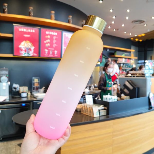 1L Motivational Water Bottle – Time Marker & Leakproof Design