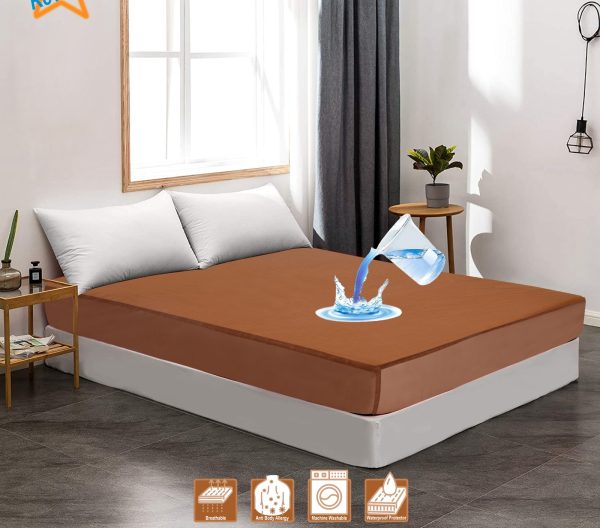 100% Waterproof Mattress Protector – Soft Polish Fabric (Random Color)
