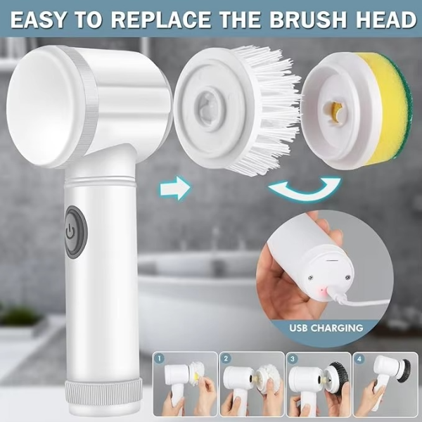Magic Spin Scrubber – Wireless Rechargeable Cleaning Brush
