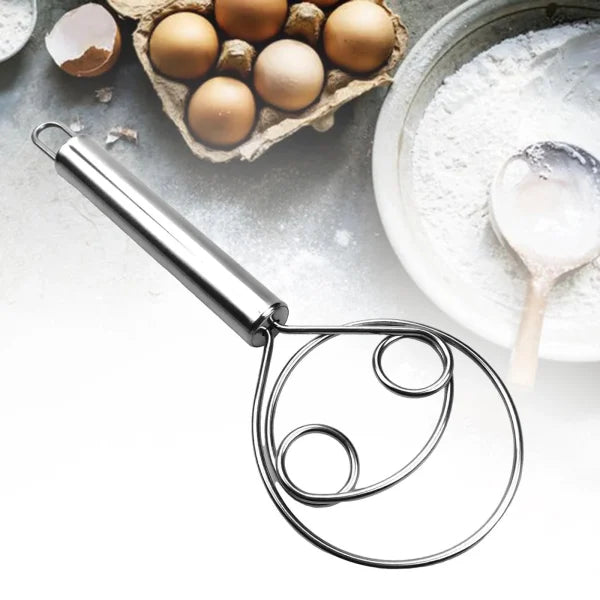 Manual Steel Dough Whisk – Non-Stick Baking Beater Tool