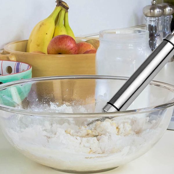 Manual Steel Dough Whisk – Non-Stick Baking Beater Tool